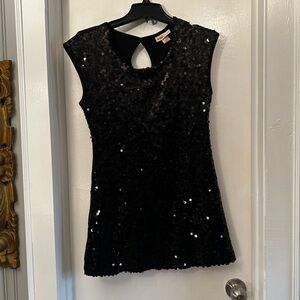 Belle Du Jour Black Sequin Sleeveless Top